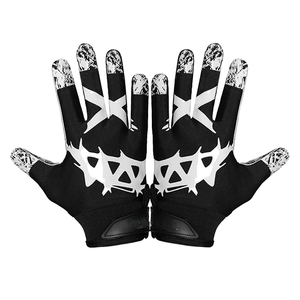 Full Finger Sports Gloves Black White Sublimation Print Non Slip Polyester Unisex All Seasons - Product Image 2