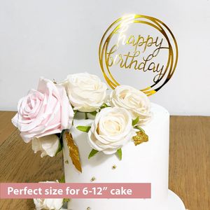 Juego de 6 Adornos para Pastel Dorados, con Purpurina de Doble Cara, Adornos Acrílicos para Cupcakes de <span class=keywords><strong>Feliz</strong></span> <span class=keywords><strong>Cumpleaños</strong></span>, Decoraciones de <span class=keywords><strong>Cumpleaños</strong></span> para Niños - Product Image 3