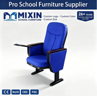 Sièges de bureau ergonomiques modernes pour auditorium avec accoudoirs rembourrés, design confortable et réglable pour les espaces scolaires, d'église et d'entreprise