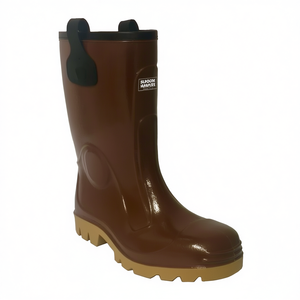 Bottes de sécurité Ttake en PVC marron, modèle Tronchetto 48, semelle en crêpe - Product Image 2