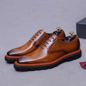 Chaussures de travail pour hommes de marque personnalisée, à semelle épaisse, en cuir de vachette, pour l'hiver, à bout carré, imperméables, légères - Product Image 3