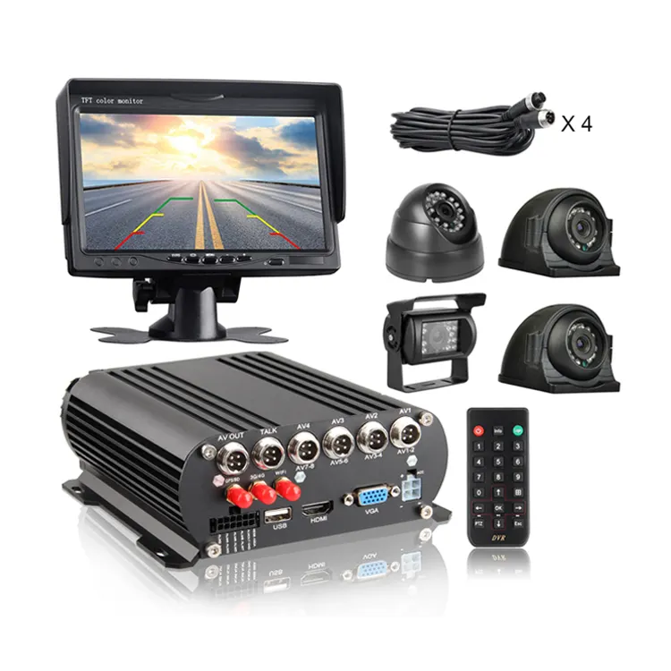 4 canali 2.0MP CCTV 2TB HDD SSD sistema di telecamere di sicurezza per auto sistema di sicurezza per monitoraggio remoto Wireless
