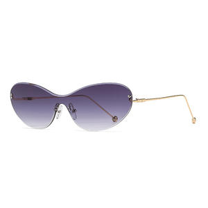 Nouvelles lunettes de soleil œil-de-chat sans monture style européen et américain UV400 en métal pour femme, légères, type 3, protection solaire - Product Image 4