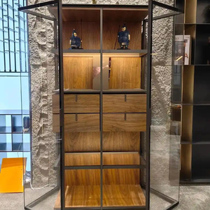 Factory Wholesale Lighted Transparent Aluminum Glass Display Case Home Storage Showcase Airplane Wing <strong>Cabinet</strong> With Drawers - Product Image 6