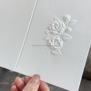 Tarjetas de Invitación de Boda con Relieve Personalizado, Papel de Algodón, Diseño Personalizado, Impresión Tipográfica, Estampado en Oro - Product Image 1