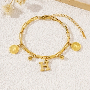Bracelet chaîne ronde tendance en acier titane, style hip-hop, lettres de style InS européen et américain, pour étudiants et meilleurs amis - Product Image 5