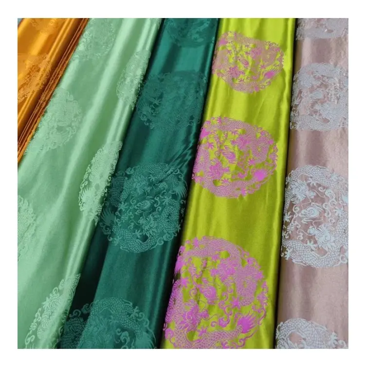 China silk brocade fabric 100% pure silk jacquard damask jacquard silk fabric Luxury brocade fabric