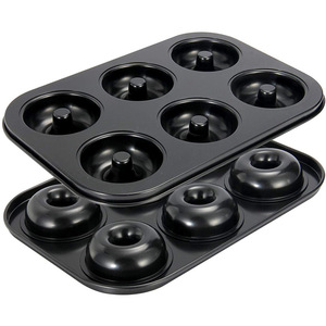 Miễn phí của PFOA/PFOS/BPA thép carbon cao cấp siêu không dính lớp phủ khoáng sản 6-khoang Donut & bagel Baking Pan máy rửa chén an toàn - Product Image 1
