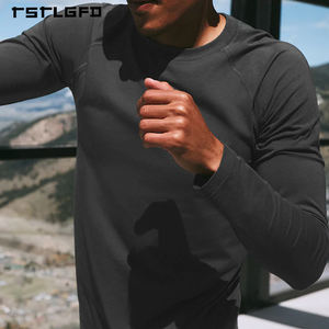 <b>Men's</b> Performance <b>Long</b> <b>Sleeve</b> <b>T</b>-<b>Shirt</b> 280 Grams Solid Eco-Friendly Compression Top with Moisture-Wicking Casual Training <b>Shirt</b> - Product Image 4