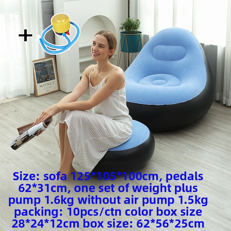 Canapé avec tabouret-bleu ciel 116cm