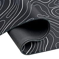 Tapis de bureau de jeu XXL personnalisé avec logo anime, grand tapis pour clavier et souris, noir, base antidérapante en caoutchouc topographique