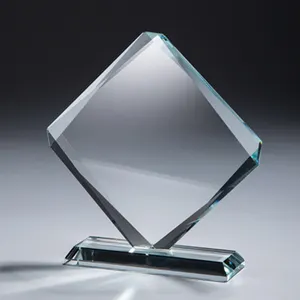 Stokta fabrika toptan temizle boş kare şekil kristal kalkan ödülü kristal cam çerçeve hatıra hediyeler için memento trophy