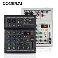 Table de mixage audio portable A4-USB 4 canaux avec alimentation fantôme 48V et entrée USB pour diffusion en direct et enregistrement à domicile