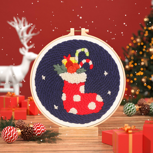 Home Decoration DIY Needle Punching Embroidery Kit Girl Animal Decor Gift Diy Cross Stitch Print Hand Embroidery Poke Embroidery