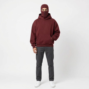 Sweat à capuche cagoule 100 % coton pour homme, double capuche zippée, épaules tombantes, personnalisable, brodé, polaire respirant, service OEM rapide - Product Image 1