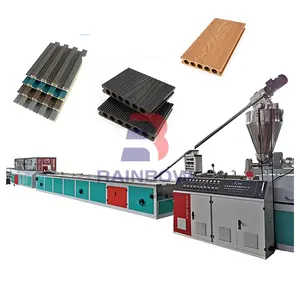 Online Embossing WPE WPC Decking Flooring Board Making Machine