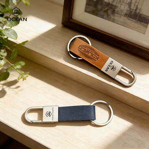 Porte-clés en cuir coloré fabriqué en Chine, porte-clés professionnel gravé en cuir PU véritable - Product Image 6