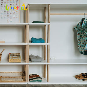 Organizador de Ropa de Madera Inspirado en Montessori, Estante de 5 Niveles para Guardarropa Infantil, Sistema de Armario para Niñas Pequeñas - Product Image 3