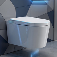 Ensemble WC intelligent commercial électrique avec bidet intégré, suspendu au mur, pour hôtel moderne