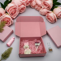 Nouveau coffret cadeau rose complet personnalisé carton d'emballage ondulé mat stratification revêtement UV vernissage bijoux montre