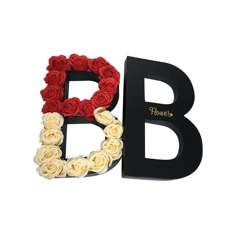 A To Z Empty Number Paper Alphabet Cardboard LOVE Fillable Packaging Flower Box Letter Shaped Gift Boxes For Mother's Day