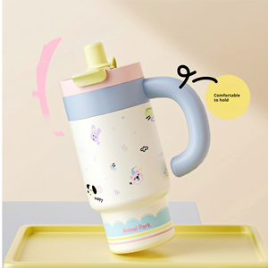 Nuevo Vaso Térmico de Doble Bebida de Diseño Superior, Termo de Acero Inoxidable 316, Asa Portátil Apta para Automóvil con Pajita, Vaso para Automóvil - Product Image 3