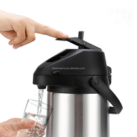 Ollas de aire de acero inoxidable de gran capacidad, 102 Oz/3L, dispensador de bebidas calientes para fiestas de 12 horas para tazas de café y agua caliente, duradero y elegante