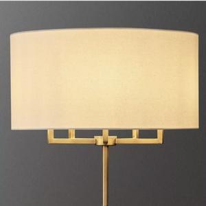 Lámpara de Pie de Latón con Altura Ajustable, Lámpara de Pie Moderna para Sala de Estar, Pantalla de Tela de Lino, Lámpara de Pie Decorativa de Lujo para Hotel o Villa - Product Image 4