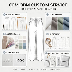 Pantalones <span class=keywords><strong>de</strong></span> Pierna Ancha <span class=keywords><strong>de</strong></span> Cintura Alta para <span class=keywords><strong>Mujer</strong></span>, Tallas Grandes, Personalizados <span class=keywords><strong>de</strong></span> Fábrica, Pantalones <span class=keywords><strong>de</strong></span> <span class=keywords><strong>Lino</strong></span> con Cintura Elástica, Casuales, Plazo <span class=keywords><strong>de</strong></span> Entrega <span class=keywords><strong>de</strong></span> 15 Días - Product Image 4