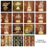 Support de lampe LED 3D avec câble USB, contrôle tactile, base lumineuse en acrylique 7 couleurs pour décoration de table, cadeau, veilleuse, affichage