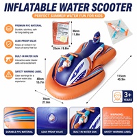 Bouée gonflable pour jet ski en spandex/nylon imprimé requin pour enfants, jouet de baignade pour garçons et filles, plage, lac, extérieur