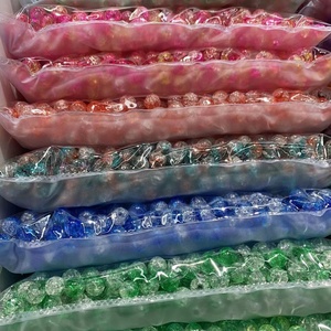 Fabricant de perles de tissage de sac de bricolage faites à la main en stock 8-12MM Crackle bicolore Mermaid Color Fragment Acrylic Plastic Lucite Beads - Product Image 4