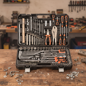 Set di Attrezzi Multifunzionale per Manutenzione Auto e Moto, 150 Pezzi, <span class=keywords><strong>Chiavi</strong></span> a Bussola, <span class=keywords><strong>Chiavi</strong></span> a <span class=keywords><strong>Cricchetto</strong></span>, <span class=keywords><strong>Chiavi</strong></span> Esagonali per Uso Domestico e Professionale - Product Image 3