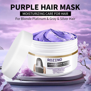 Masque capillaire violet pour cheveux blonds, platine, gris et argentés, crème hydratante neutralisante des tons jaunes - Product Image 2