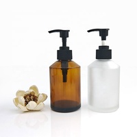 Sérum pour la peau givré, huile essentielle, flacon rond en verre ambré de luxe avec bouchon compte-gouttes