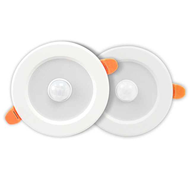 Modern 5W 7W 9W PIR Motion Sensor LED Recessed Ceiling Light Round Downlight with COB Chip for Home Use
