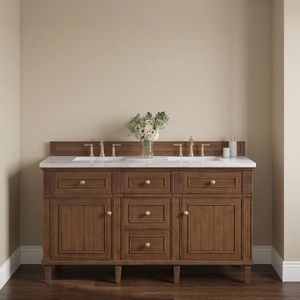 <span class=keywords><strong>Mobile</strong></span> <span class=keywords><strong>Bagno</strong></span> Classico in Noce Stile Mid-century Personalizzato <span class=keywords><strong>con</strong></span> Top in Quarzo e Doppio Lavabo in Ceramica <span class=keywords><strong>da</strong></span> 60'' - Product Image 4