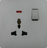 Enchufe de Pared Universal con Interruptor de 1 Grupo, Color Blanco, 13A 250V, Certificación CE ROHS, con Indicador LED, para Hogar, Hotel y Proyectos de Ingeniería, 2026