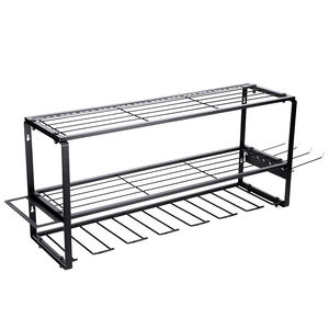 맞춤형 고하중 전동 공구 3단 정리대 벽걸이형 메탈 차고 선반 7구 드릴 걸이 수납 랙 - Product Image 6