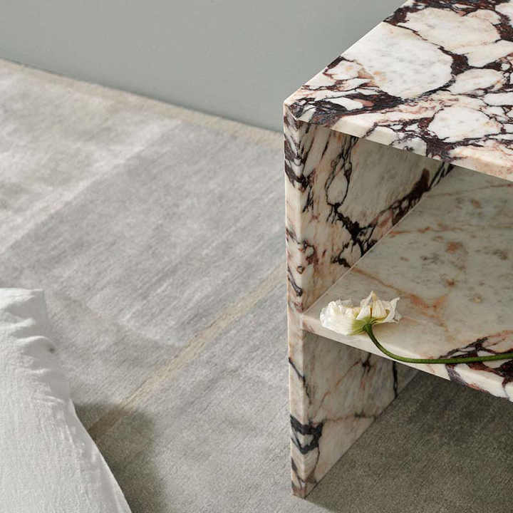 Visual Reference: Luxury Italy Calacatta Viola Bella Bedside Table