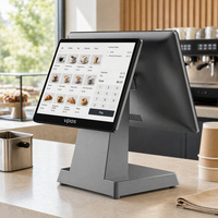 Mesin Pemesanan POS Layar Sentuh Ganda 15,6 Inci Sistem Kasir Restoran untuk Kafe, Toko Roti, dan Toko Makanan Cepat Saji