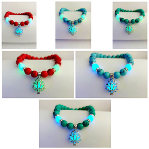 Natural Stone <b>Bracelet</b> Yoga Healing Luminous Glow in the Dark <b>Bracelet</b> Lotus Charm <b>Beads</b> <b>Bracelet</b> for <b>Men</b> Women Prayer Buddhism - Product Image 3