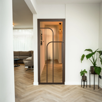 Porte en acier et verre de style industriel moderne pour appartement et villa