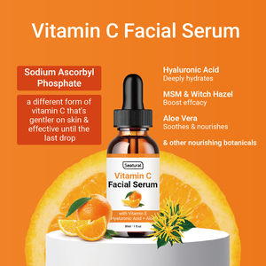 Sérum à la vitamine C pour le visage, formule anti-âge, sérum éclaircissant, améliore l'apparence des taches brunes, des ridules et des rides - Product Image 2