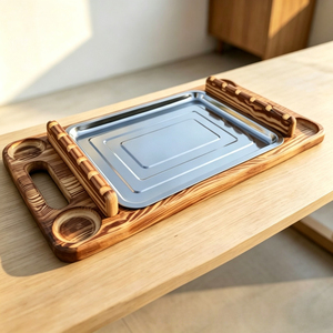 Bandeja de madera para brochetas de barbacoa, estante de almacenamiento para pícnic al aire libre, soporte para brochetas de carne de cordero para <span class=keywords><strong>carnicería</strong></span> - Product Image 4