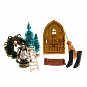 1:12 maison de poupée 9 mini maison vintage porte noël décoration ensemble miniature scène