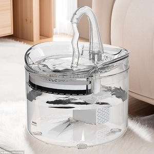 Fontaine à eau automatique pour animaux de compagnie, distributeur transparent pour chat et chien, détachable, 1350g, FT060 - Product Image 5