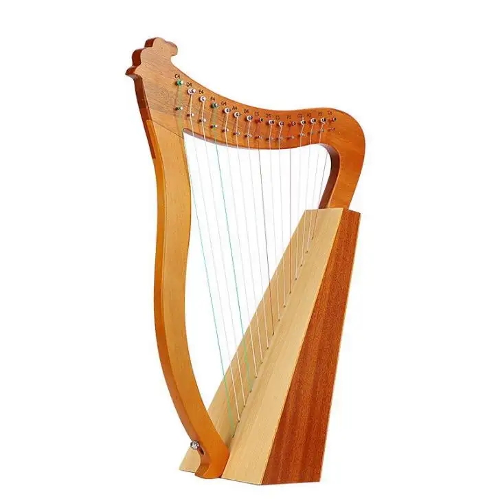Harpa pequena de escuro profissional, instrumento musical clássico com 15 cordas