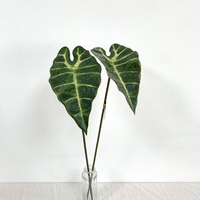Feuilles de paon artificielles noires K-0132, grandes feuilles tropicales, feuillage réaliste, feuilles de plantes artificielles décoratives
