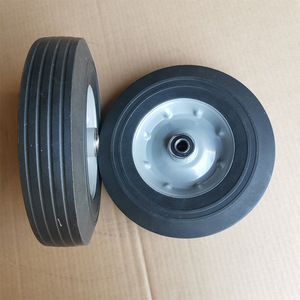 ล้อพลาสติกสีเทาแบบมีกาวในตัว ขนาด 10*2.5 นิ้ว สำหรับรถเข็น - Product Image 1